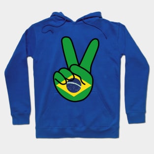 Brazil Flag V Sign Hoodie